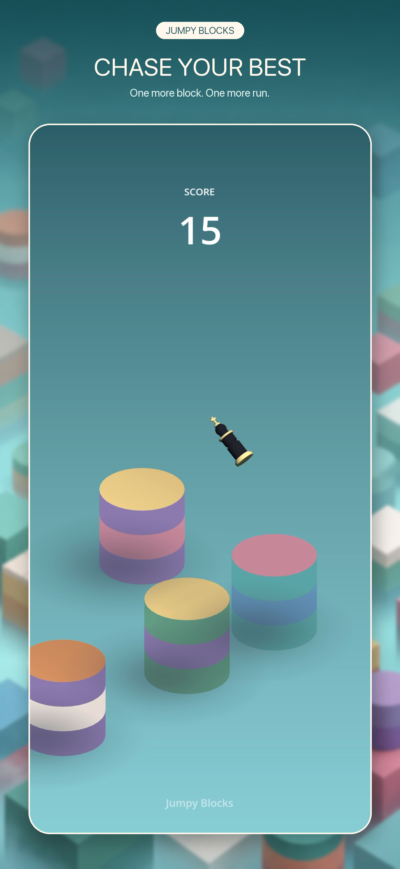 The King leaping between platforms while chasing a high score